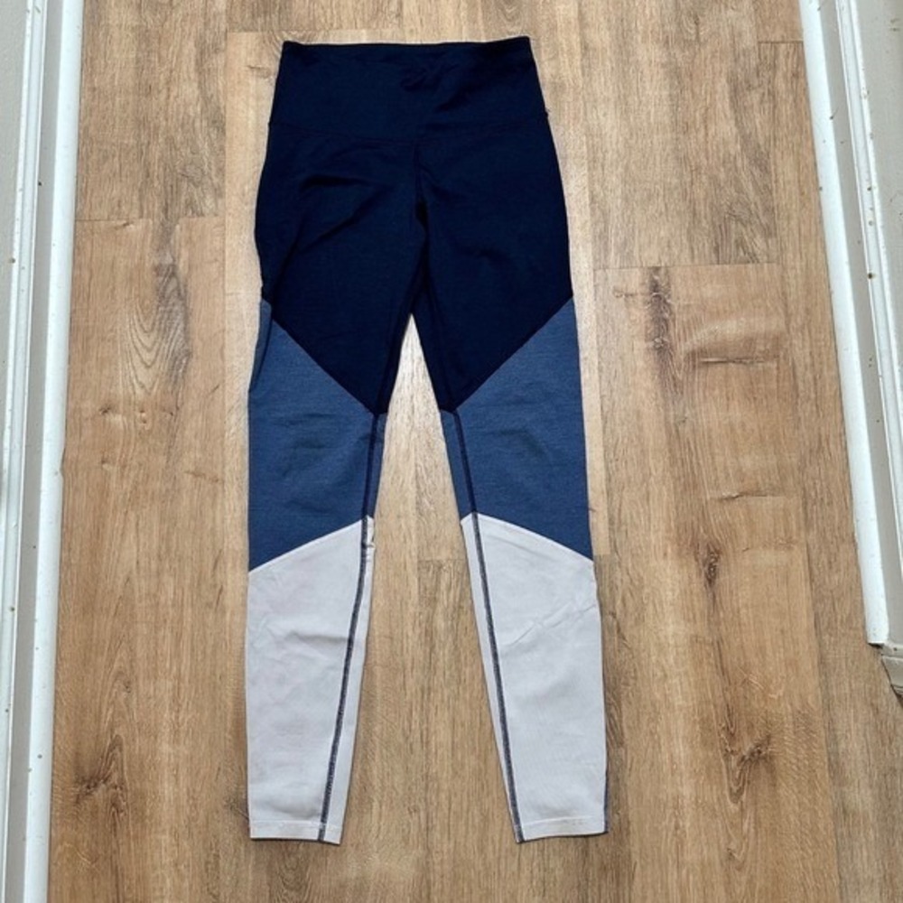 OLD NAVY ACTIVE | Go Dry Navy Blue Colorblock Athletic Workout Leggings, Size S